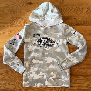 NWOT Nike Youth Baltimore Ravens 2024 Salute to Service Fleece Hoodie (Size M)